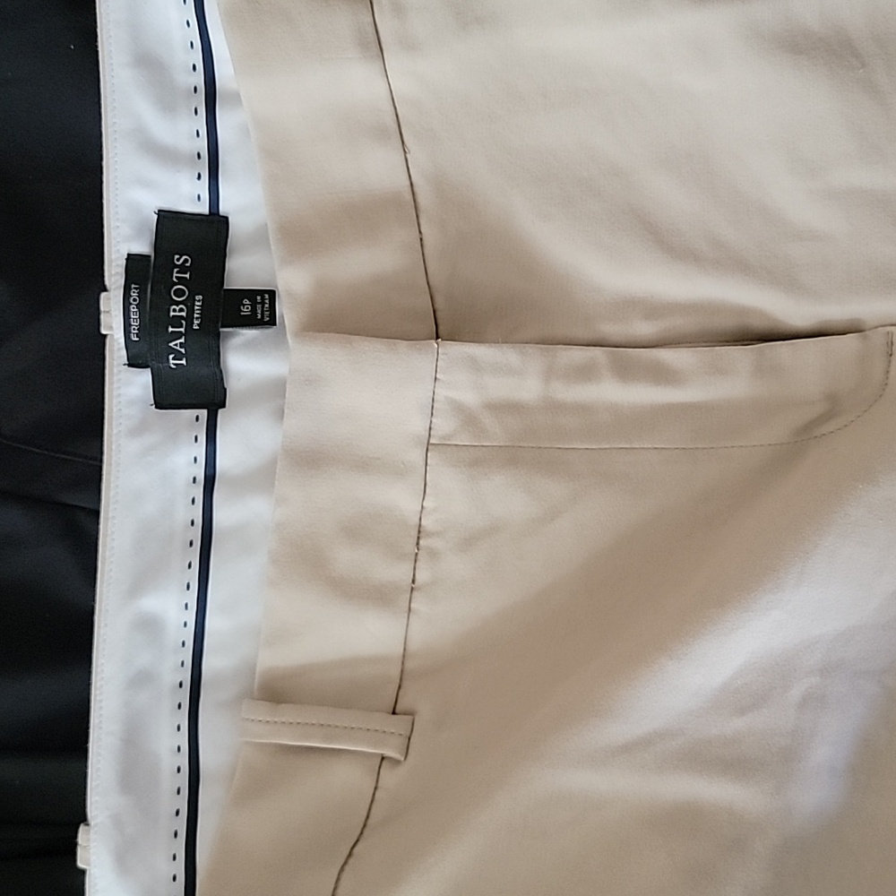 Talbots Freeport Pant sz 16P cotton blend flat front